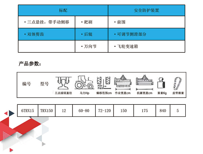 割草碎木碎枝一體機(jī)TRX（15cm）產(chǎn)品參數(shù)